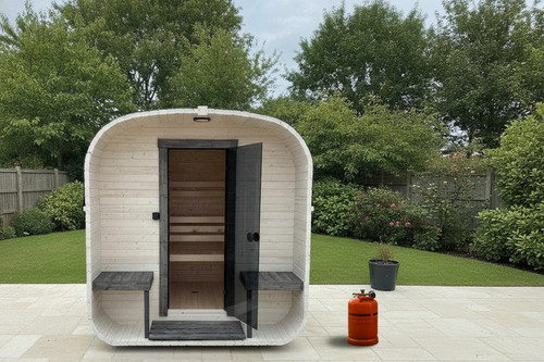Outdoor cube sauna - cube, gas