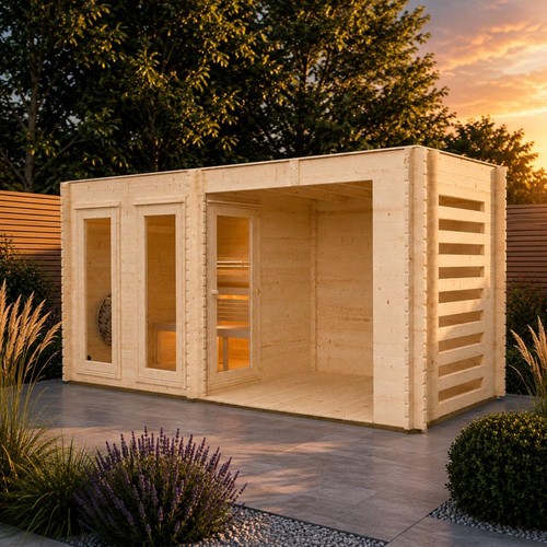 Novi outdoor sauna with large - sauna,
